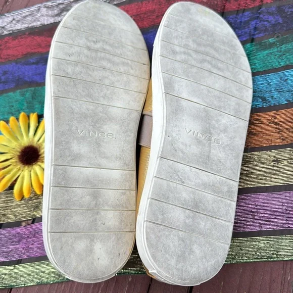 🩷 VINCE; Perforated Leather Blair Slip-On Sneaker in Metallic Gold; Wm. Sz. 9! - Picture 7 of 11